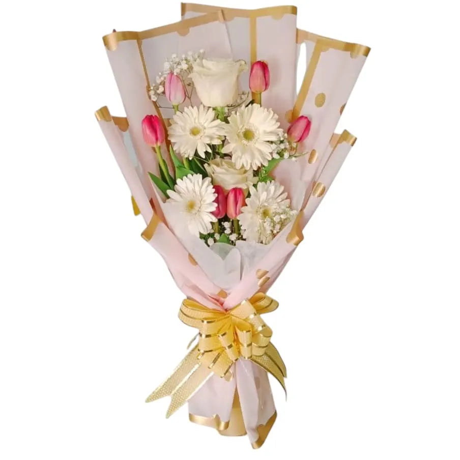 ramo de ulipanes y gerberas