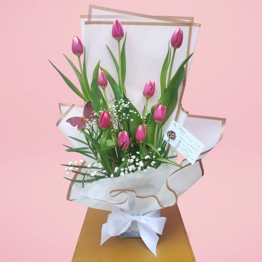 Arreglo floral 10 tulipanes