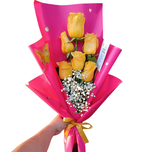 Ramo de 6  rosas amarillas