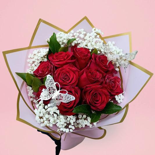 Ramo redondo 10 rosas enamora