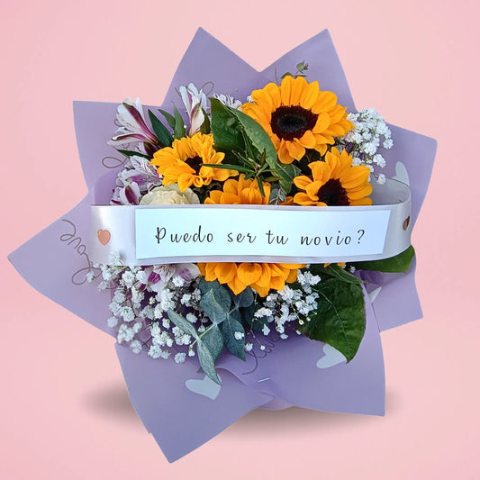 Ramo de Girasoles  con cinta