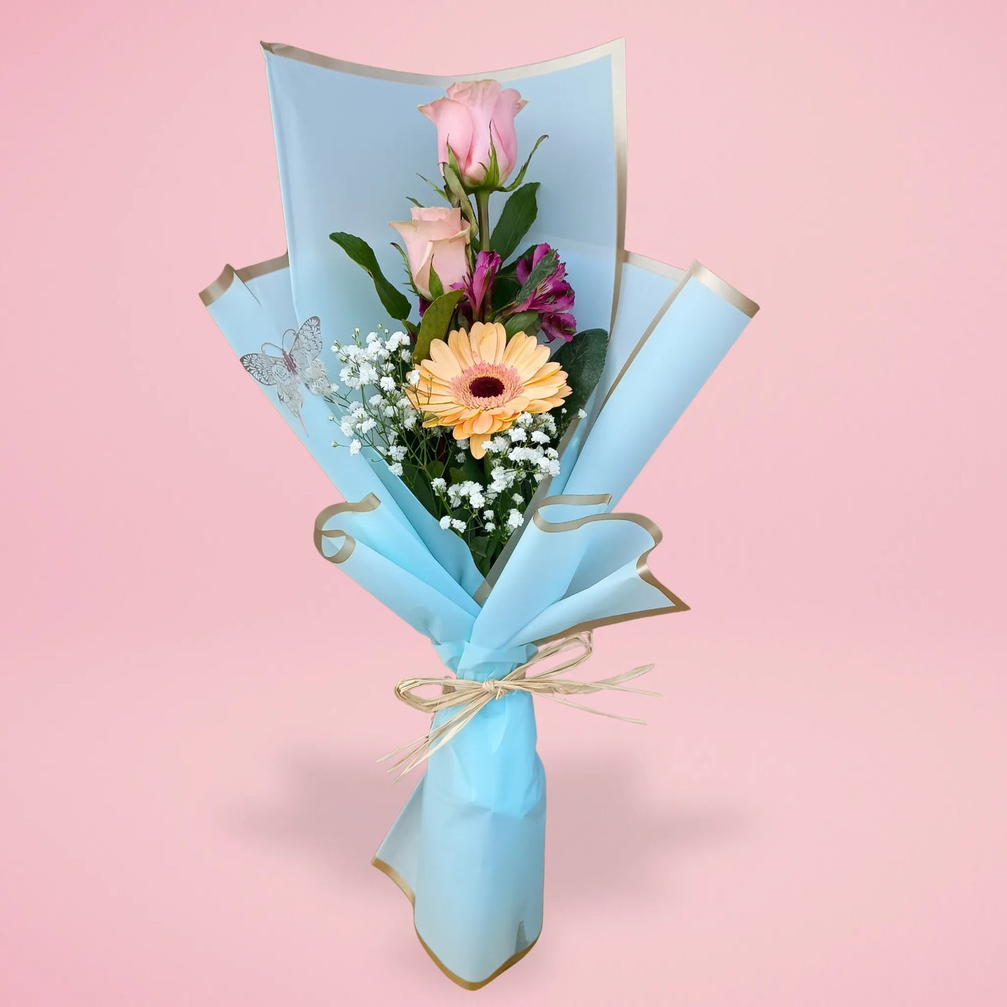 Rosas y gerbera sencillo