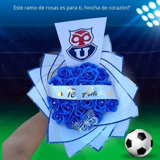 Ramo de 25  Rosas Eternas Universidad de Chile   – Amor y pasión en cada pétalo