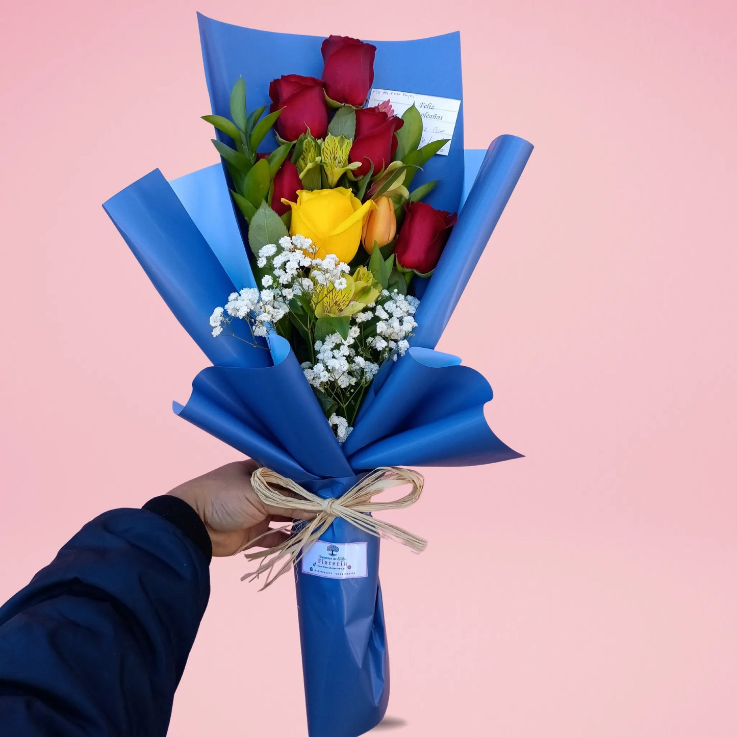 Ramo extendido rosas y tulipan