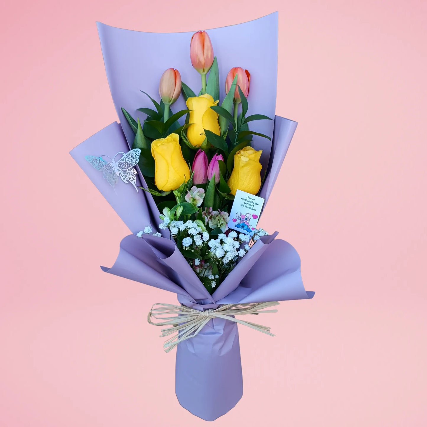 Maravilloso tulipan y rosas
