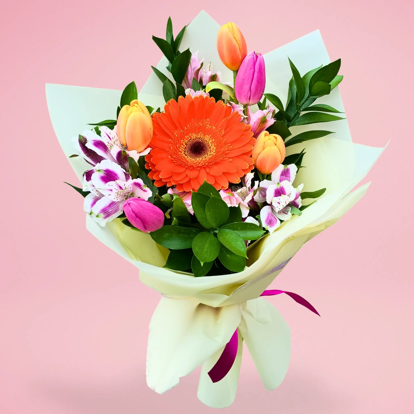 tulipanes y gerberas