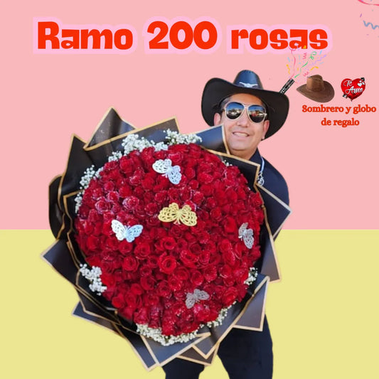 Flores el patrón + ramo buchón de 200 rosas!!
