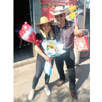 Flores el  patrón +ramo de 10 rosas