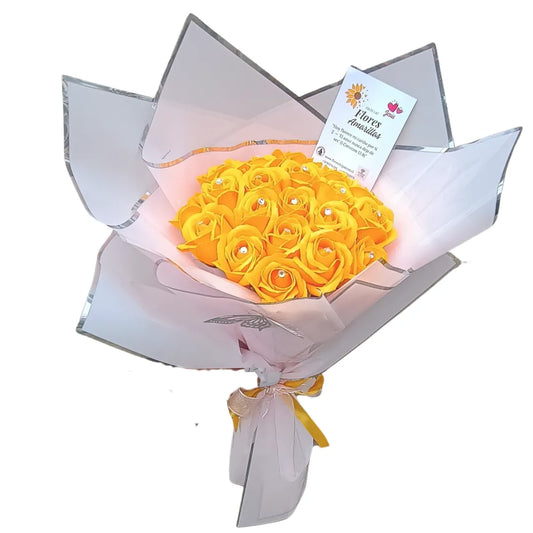 Ramo de 20 rosas eternas amarillas