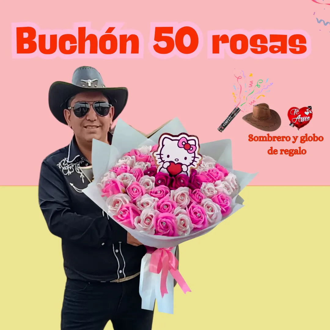 Ramo 50 Flores Eternas (rosas de jabón)
