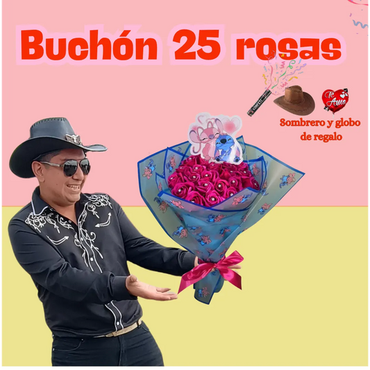 Ramo 25 Flores Eternas (rosas de jabón)