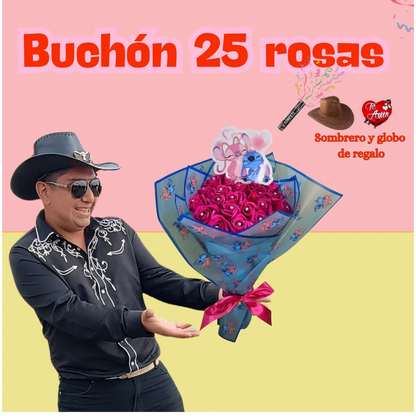 Ramo 25 Flores Eternas (rosas de jabón)