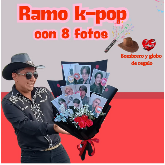 Ramo  k-pop  Flores Eternas con  fotos