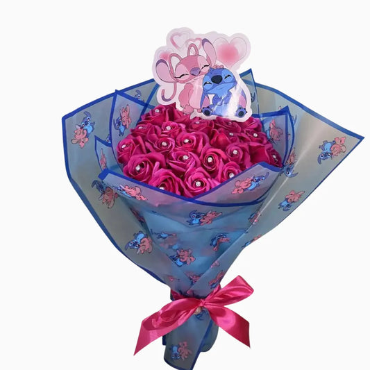 Ramo Buchón Stitch 25 rosas eternas – Dulzura Galáctica