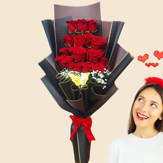 Ramo de  18 rosas rojas- Envío a domicilio en todo Santiago