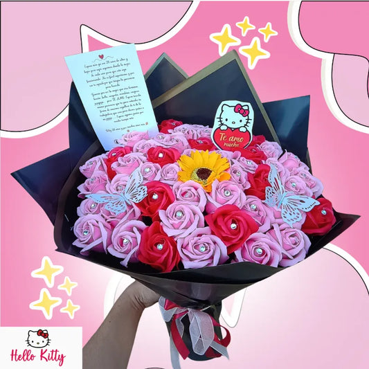 Ramo Buchón hello kitty 50 rosas