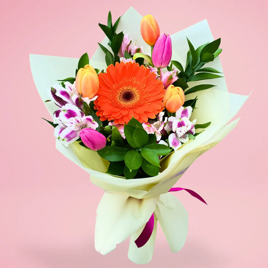 tulipanes y gerberas