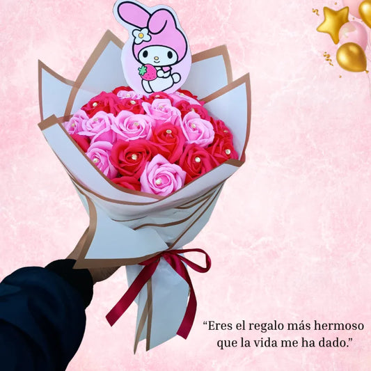 Ramo Buchón My Melody  25 rosas  – Amor en Rosa